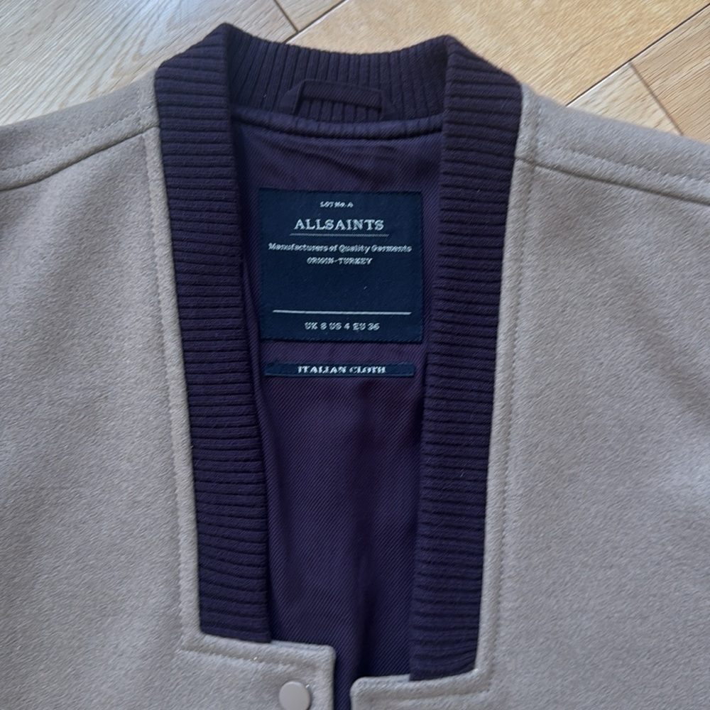 All Saints Lucas Wool Bomber Women’s Varsity Jacket - Picture 5 of 9